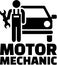 Motor mechanic icon with job title