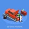 Motor Mechanic Isometric Background