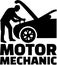 Motor mechanic silhouette with job title