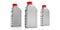 Motor oil bottles no label isolated against white background. 3d illustration