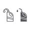 Motor oil line and glyph icon, auto and repair, oil canister sign, vector graphics, a linear pattern on a white