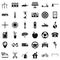 Motor pool icons set, simple style