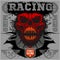 Motor racing demon - emblem for t-shirt
