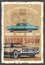 Motor show retro poster with old vintage vehicles