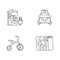 Motor skills development pixel perfect linear icons set