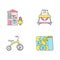 Motor skills development RGB color icons set