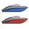 Motor Speed Boat Icon Set. Vector