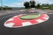 Motor sport game circuit for models racing track turn and curb