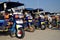 Motor tricycle queue in Lao