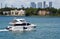 Motor Yacht cruising by Star Island in Miami Beach,Florida