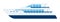 Motor yacht, fast ship for transporting people vector isolated.