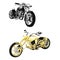 Motorbike, chopper isolated objects