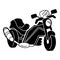 Motorbike with exhaust icon, simple style