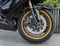 Motorbike front wheel with disc break