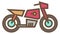 Motorbike icon. Color motorcycle. Fast courier transport