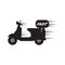 Motorbike and Motorcycle Fast Speed Delivery Service Silhouette Vector