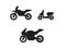 Motorbike motorcycle symbols in black silhouette