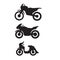 Motorbike motorcycle symbols in black silhouette