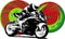 Motorbike rider, abstract vector silhouette. Road motorcycle racing