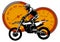 Motorbike rider, abstract vector silhouette. Road motorcycle racing