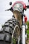 Motorbike tire. Motocross bike details.