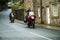 Motorbikes approaching Slaidburn  in the Ribble Valley in Lancashire