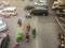 Motorbikes and cars are speed up when the green traffic sign appeared at the four junctions at Saladaeng nearby Silom and Lumpini