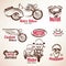 Motorbikes emblems and labels set