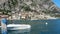 Motorboat anchored Garda lake