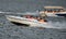 MotorBoat cruise on the Danube. Tourists enjoy boating.