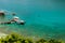 Motorboat dock and transfer tourist at Nang Yuan island, Thailan