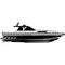 Motorboat, fishing motor boat vector black template