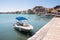 Motorboat moored in Zakynthos port