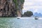 Motorboats cruising in Phang Nga Bay