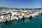 Motorboats moored in the marina Aci Trezza Sicily