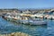Motorboats moored in the marina Aci Trezza Sicily