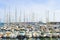 Motorboats yachts pier marina Italy