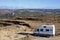 Motorcaravan, Motorhome, Recreational vehicle or RV travelling through inland Spain