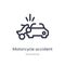 motorcycle accident outline icon. isolated line vector illustration from insurance collection. editable thin stroke motorcycle