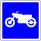 Motorcycle allowed road sign