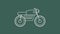 Motorcycle animated icon isolated on green background