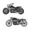 Motorcycle or bike icons. Race sport motorbikes