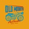 Motorcycle bike for T-shirt, Vintage transport. Racers club. Classic Retro old school moto service. Poster or Banner