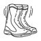 Motorcycle Boots Icon. Doodle Hand Drawn or Outline Icon Style