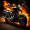 Motorcycle burning - ai generated