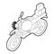 Motorcycle with cargo icon, isometric 3d style