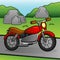 Motorcycle Cartoon Colored Vehicle Illustration