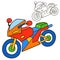 Motorcycle. Coloring book page