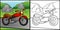 Motorcycle Coloring Page Vehicle Illustration