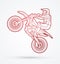 Motorcycle cross jumping graphic